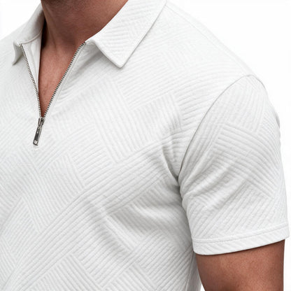 EISHOPEER Men's Polo Shirt and Shorts Set Fashion Zipper 2 Pieces Outfits
