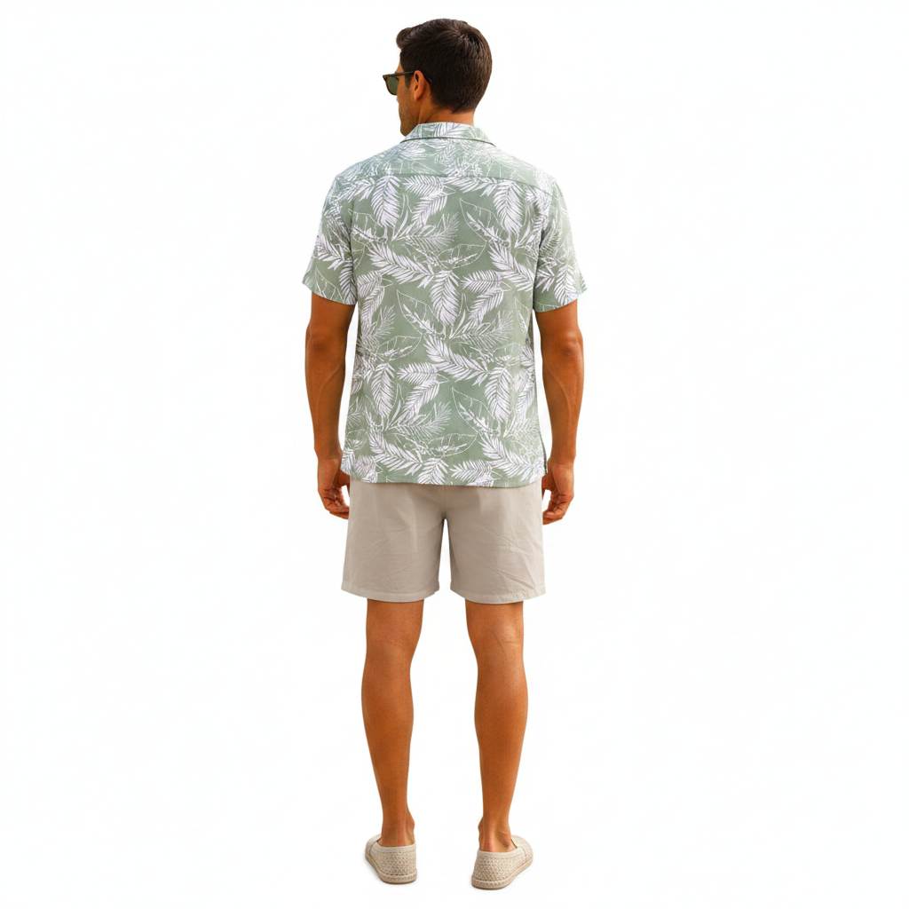 EISHOPEER Men's Flower Shirt Hawaiian Sets Casual Button Down Short Sleeve Shirt and Solid Quick Dry Beach Shorts S-3XL