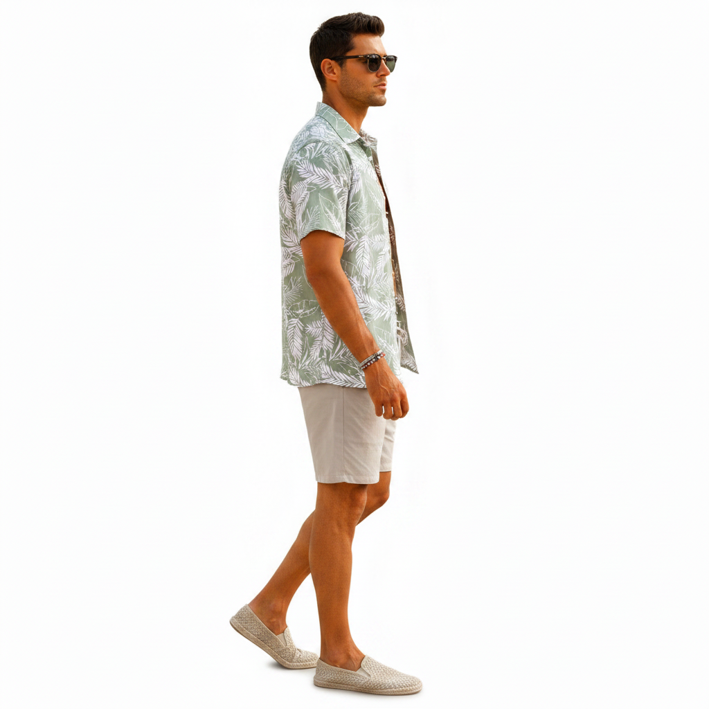 EISHOPEER Men's Flower Shirt Hawaiian Sets Casual Button Down Short Sleeve Shirt and Solid Quick Dry Beach Shorts S-3XL